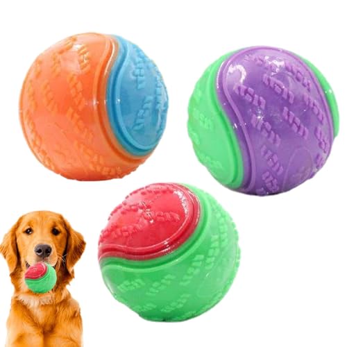 Training Ball For Dogs – 3pcs Squeaky Dog Toys For Small, Dog Chew Toy Indestructible Squeaky Cleaning Toy Durable Interactive Toys Aggressive Chewing Puppies Dogs Pets Prevention Of Teeth Problems 1