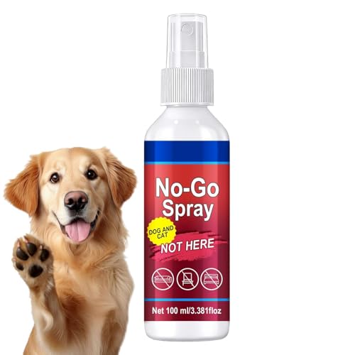 犬の室内専用「ここでは排尿をしないでください」スプレー - １００ミリリットル ペットのおしっこ防止用ミスト,犬のおしっこ防止スプレー - 家具・カーペット・衣類・屋内・屋外・裏庭・芝生・家庭・リビングルームなど、室内外問わず幅広い場所で使用可能。をかけるだけで、ペットがその場所で排尿をするのを防ぎます。ご家庭での使用に。簡単操作。お試しください。 1