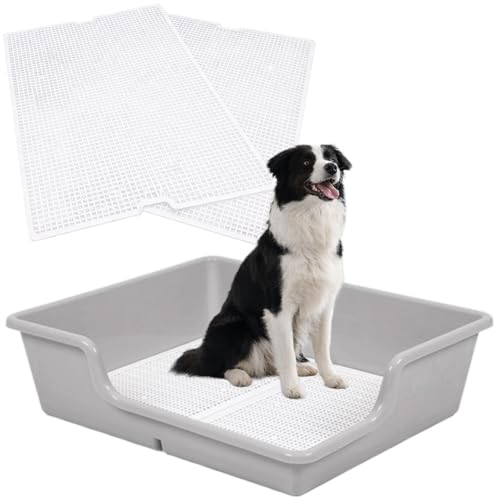 DogLife 犬 トイレ トレー 大型犬 特大 スーパー ワイド (グレー, 取替メッシュ付)の外観・全体像 画像