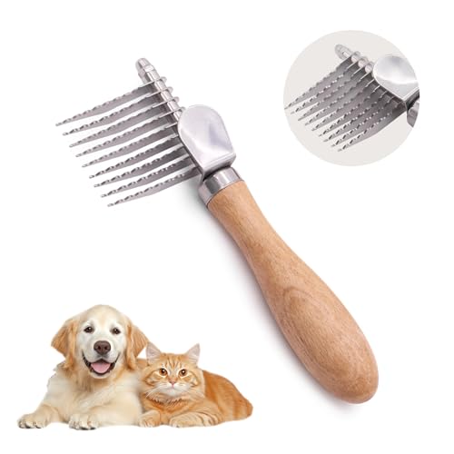 aninako 犬 毛玉取り 猫 コーム ペットコーム 毛玉ほぐしカッター ペット用品 毛玉&ムダ毛取りコーム 痛くない ９枚刃 ステンレス鋼 犬猫兼用 長毛短毛兼用 1