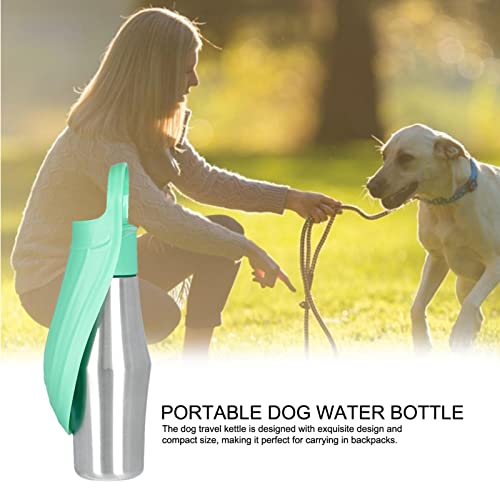 犬用ポータブルウォーターボトル | 27 オンス ステンレス鋼トラベル ウォーター ディスペンサー - ペットアクセサリー 2 in 1 犬用ウォーターボウル 旅行 外出 キャンプ 旅行 ハイキング用の詳細・まとめ 画像