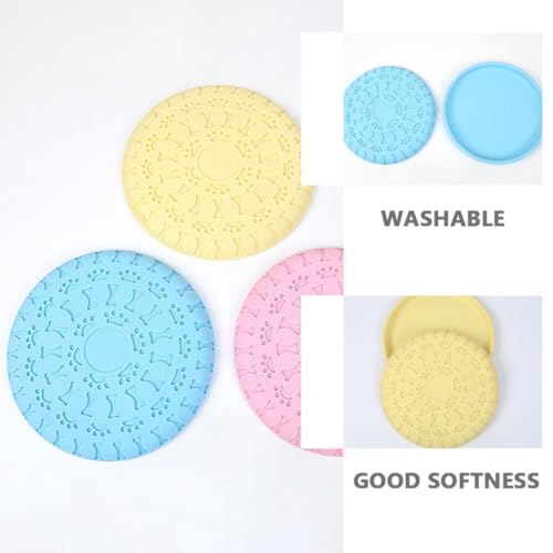 GANAZONO ペット用犬用フリスビーディスク TPR素材噛みつき防止おもちゃ 室内外犬訓練用インタラクティブ遊具 3個セットの特徴・詳細 画像