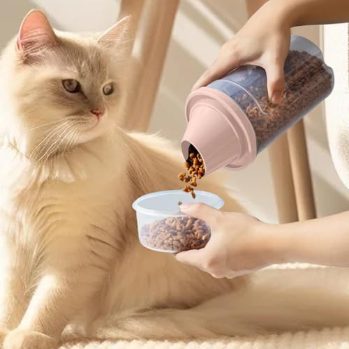 ペットフード収納 – ABS 10.5x9x20.5cm | 密閉型保存容器 犬 | 猫用フードボックス キッチン整理、鮮度保持、家庭用、および給餌の利便性 食品から空気と水分を効果的に隔離すの特徴・詳細 画像