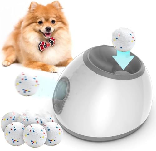 犬 ボール 自動 犬 おもちゃ ボール おもちゃ 自動ボールランチャー 屋内 屋外 自動犬用ボール発射機 軽量・携帯簡単、小型犬と中型犬用のおもちゃ 運動不足解消に (グレー)の特徴・詳細 画像