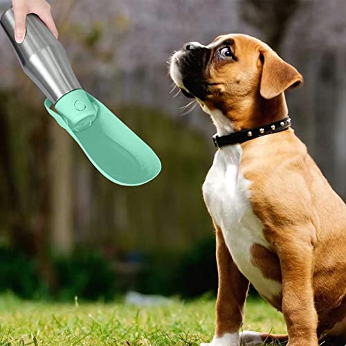 犬用ポータブルウォーターボトル | 27 オンス ステンレス鋼トラベル ウォーター ディスペンサー - ペットアクセサリー 2 in 1 犬用ウォーターボウル 旅行 外出 キャンプ 旅行 ハイキング用の特徴・詳細 画像