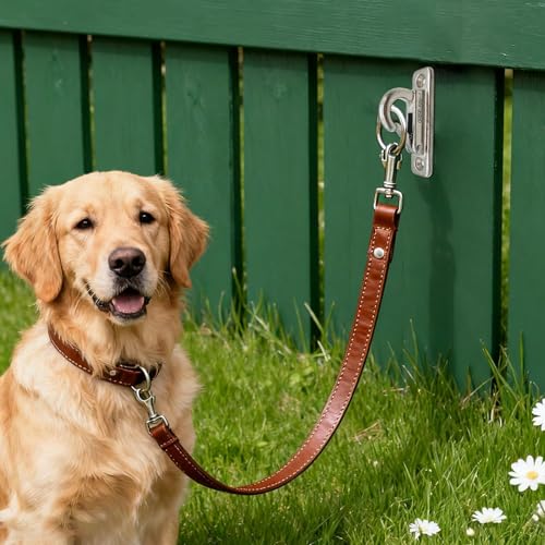 犬用リードホルダー ステンレス 脱走防止 犬用リード壁フック 大型小型犬対応 ペットフック ステンレス製 防錆性 高耐荷 パーキングホルダー フェンス 裏庭 リビングルーム グルーミング アパート 玄関 寝室 屋外 屋内用の特徴・詳細 画像