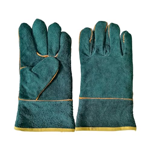 [クロスライフ] ペットグローブ 噛みつき防止 保護手袋 猫 犬 引っかき 厚手 洗濯可能 長い 35cm 牛革 (グリーン35cm) 1