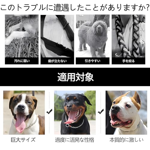 Doyime ﻿犬用首輪 犬チョークチェーン 首輪チョークカラー 中大型犬用 肌を傷つけない 耐久性に優れ 結び目を防ぐ 散歩やトレーニングに適しています 3MM*55CMの特徴・詳細 画像