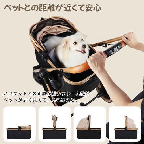 Totoro ball ペットカート 犬 バギー 4輪 犬用かーと 小型犬 中型犬 多頭 ペットキャリーカート ワンタッチ折り畳み ゴム製タイヤ 分離型 ペットバギー コンパクト 広い空間 軽量 通気窓 後輪ブレーキ付 飛び出し防止 通気性 組み立て簡単 耐荷重25KG 外出便利 安定性 収納の詳細・まとめ 画像