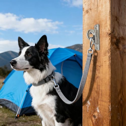 犬用リードホルダー ステンレス 脱走防止 犬用リード壁フック 大型小型犬対応 ペットフック ステンレス製 防錆性 高耐荷 パーキングホルダー フェンス 裏庭 リビングルーム グルーミング アパート 玄関 寝室 屋外 屋内用の特徴・詳細 画像