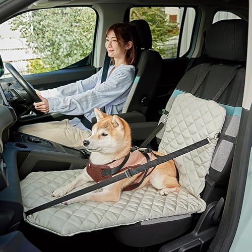 座席下への落下を防ぐ広々ボード（助手席用） 本体+クールカバー 犬 ドライブ 車 車移動 座席 ドライブボックス 落下防止 ドライブシート 飛び出し防止リード付き 汚れ防止 簡単取り付け 1