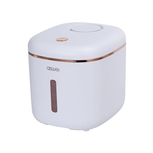 【ワンタッチで開くストッカー】ASWEI(アスウエイ) ペットフードストッカー 密閉 ペットフード収納ボックス 3kg ペットフードストッカー 犬 猫 保存容器 ケース 入れ物 密閉 透明 計量カップ付 大容量 ドライフード ドッグフード キャットフード フードストッカー 餌入れ 約24.3×21.7×20.4cm Sサイズの外観・全体像 画像