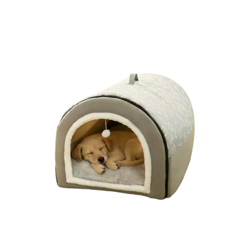 ペットハウス ペットド一ム犬 ペットベッド ドーム型 大型犬 ドーム カーキ犬小屋 室内 冬用 夏用 通年 寒さ対策 おしゃれ 犬小屋 猫 犬 小/中/大型犬 室内用 洗える 猫ハウス 可愛い 犬ハウス 猫ベッド 犬ベッド ドーム型 ペットソファ ふわふわ クッション付き 滑り止め 折りたたみ ペットハウス (グレー,XL)の外観・全体像 画像