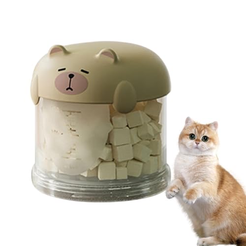 ペットスナックコンテナ - かわいい透明な収納ボックス、新鮮な状態を保つ蓋システム、コンパクトなフードオーガナイザーデザイン | ペット用スナックコンテナ犬用ビスケット収納キッチンカウンターディスプレイポータブル 1
