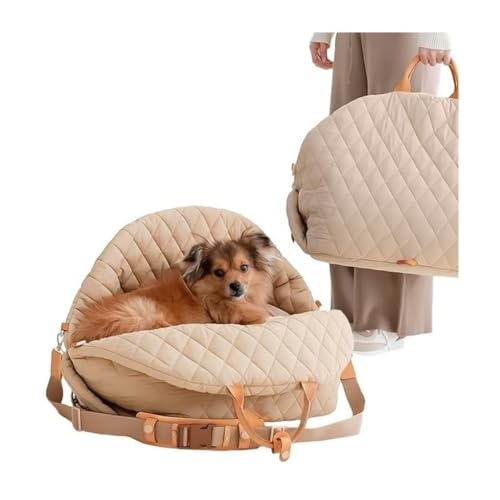 Buyiraペットバッグ 犬用 猫用 ポータブル 車載用 ペットキャリーバッグ ペットベッド機能 おしゃれ 軽量 旅行用 散歩用 安全 清潔 快適 多機能 (ベージュ,1)の特徴・詳細 画像
