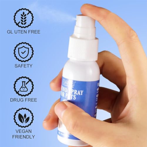 ペット用 傷口ケア ペット創傷 スプレー 30ml クリア創傷治癒スプレー 犬 猫 止血 消毒 皮膚と傷のケア キズ薬 ケガ 擦り傷 ひっかき傷 非刺激性 ノンアルコール 感染症の予防に役立ちます 犬 猫の特徴・詳細 画像