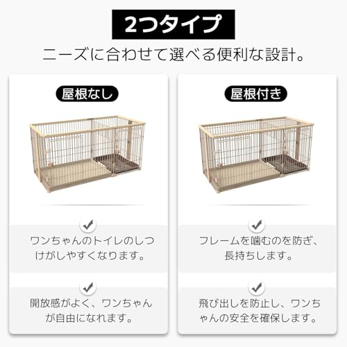 ペットケージ ペットサークル 犬ケージ 犬ゲージ 屋根付き ペットゲージ 犬ゲージ トイレ付き 幅145*奥行き68*高さ70cm 室内サークル お手入れ簡単 小型犬 中型犬 屋内 (ブラウン)の特徴・詳細 画像