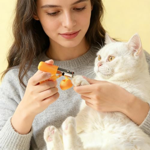 ペット用爪切り - 犬猫用爪切り | 滑り止め人間工学設計、爪割れ防止、ステンレス鋼+シリコン | 子犬 ウサギ げっ歯類用 グルーミング 家庭 旅行の特徴・詳細 画像