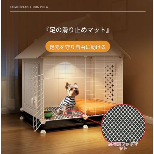 Theagiz 犬 ケージ ペットキャリー 折りたたみ 猫 大型犬用ゲージ ペットサークル 持ち運び 犬室内 犬ゲージ 小型犬、中型犬、大型犬に適しています (71*71*91cmB)の特徴・詳細 画像