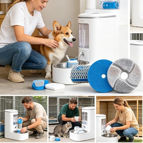 猫用噴水フィルター - 不純物を除去、4.13インチサイズのディスペンサースポンジ、ペット水分補給システム浄化マット、柔らかい不織布のドリンカーパッド | 猫用給水器フィルター猫・猟犬用液体ストレーナーの特徴・詳細 画像
