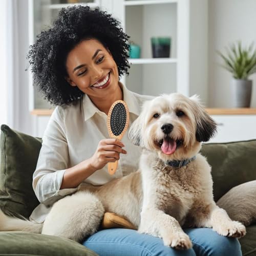 犬のグルーミング ブラシ - 人間工学に基づいた抜け毛コーム コンフォート グリップ ペットの毛除去ツール |猫グルーミングマッサージロングショートヘアバスクリーニング屋内屋外ホームバスルーム子犬子猫ケアアクセサリーの詳細・まとめ 画像