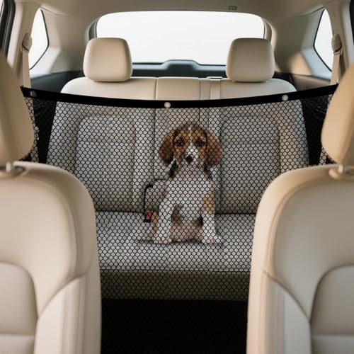調節可能な車用犬用バリアネット - 高耐久、折りたたみ式後部座席ディバイダー、ノンスリップ分離安全ペットトラベルアクセサリー、調節可能な車用犬用バリアネット |トラック車両ペット輸送用の詳細・まとめ 画像