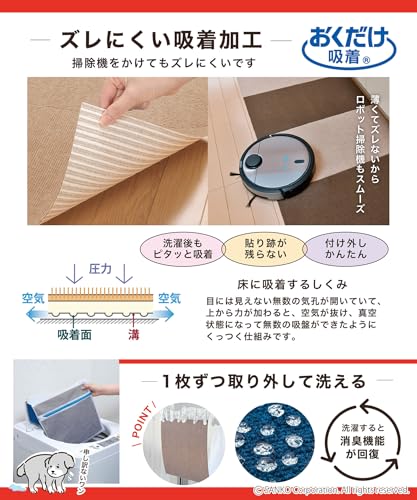 サンコー ペットマット このコ想いのタイルマット 9枚入 ライトグレー 30×30cm ズレない 洗える 日本製 おくだけ吸着 カーペットタイプ KY-73の特徴・詳細 画像