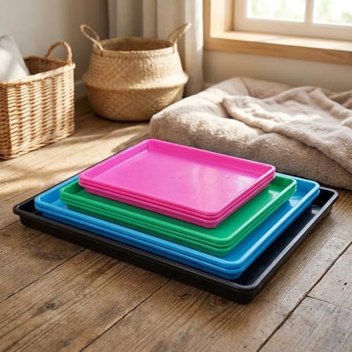 ペット用交換トレイ ブラック 45×30×2cm 犬ケージ対応 水や食べ物のこぼれ防止 食器洗い機使用可 うさぎ あひる にわとり はと等に対応 多用途プラスチックトレイ お手入れ簡単 (45*30*2.5cm,ブラック)の特徴・詳細 画像
