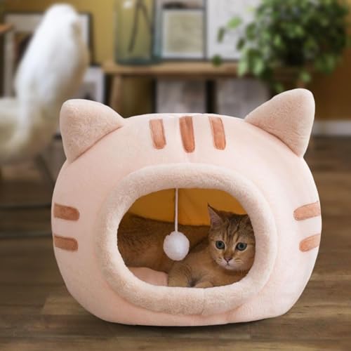 QUXVUIS 魅力的なキャットハウス かわいい 通気性 暖かい ベッドハウス 洗える ソフトクッション 犬小屋の特徴・詳細 画像