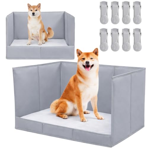 DogLife 犬 トイレ トレー 折りたたみ式 防水 はみだし防止 囲い付き ペット トイレトレー (グレー, L84×58㎝)の外観・全体像 画像