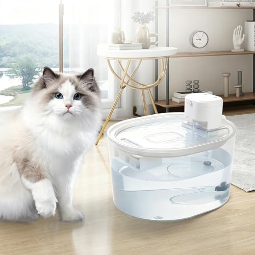 猫用給水器 - 3L充電式センサー付きペット用給水器、静音自動、連続循環でより健康的な水分補給 | 子猫、子犬、犬、猫、室内、カウンター、デスク、毎日のペットケアにの特徴・詳細 画像