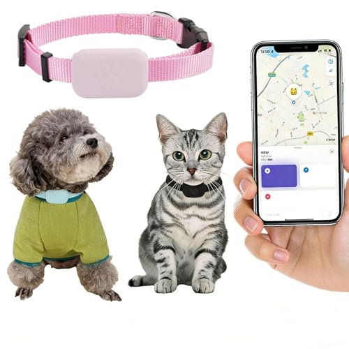 ペット用gps ロケーター 首輪対応 迷子防止 追跡 GPS発信機 超軽量 小型 紛失防止タグ 猫用トラッカー 小型猫用GPS トラッカー 犬用トラッカー ペット用トラッカー 月額料金なし 軌跡再生 ペット見守り iOS/Android対応 (ピンク)の外観・全体像 画像