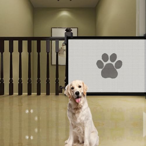 伸縮式ドッグゲート, 伸縮式ペットゲート, 廊下 子犬 安全ガード, 室内階段、バルコニー、ドア枠、ポーチ、パティオ、車道、ガレージ、廊下、デッキ、犬、猫用の詳細・まとめ 画像