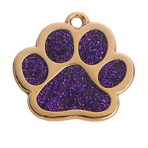 ペットのケバケバ首輪 犬猫用 ネックレス イヤリング チェーン ジュエリー フットプリント チャーム 犬の首輪 足用 1