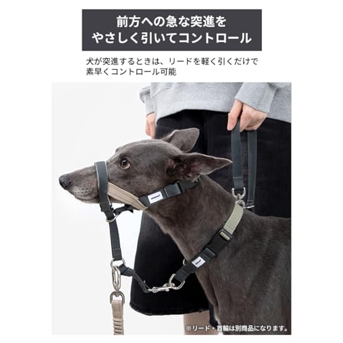 引っ張り防止 ヘッドカラー ジェントルリーダー 首輪接続ストラップ付き S M L 小型犬 中型犬 大型犬 トレーニング 問題行動 拾い食い 飛びつき マズル装着 コントロール 散歩 便利アイテム 安全 安心 【HD029012】 (Sサイズ)の特徴・詳細 画像