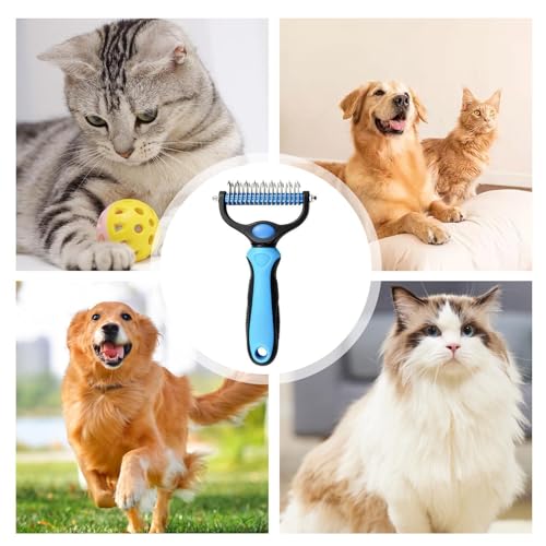 犬用グルーミングブラシ | 両面もつれ取りペットコーム 猫用 ケアツール - ペットグルーミングブラシ - 小型 中型 大型 短毛の子犬 子猫の毎日の抜け毛取り用にの特徴・詳細 画像