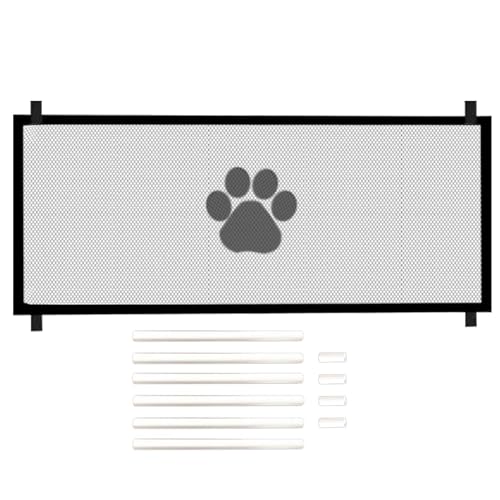 折りたたみ式犬用ゲート、ペット用メッシュゲート | 階段用ドッグゲート格納式屋内安全,折りたたみ式の幅広ペットは、が遊んだり休んだりするための安全な囲いを提供しますの外観・全体像 画像