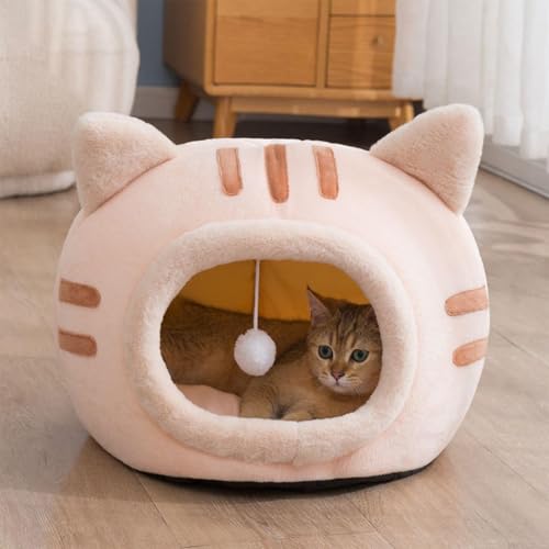 QUXVUIS 魅力的なキャットハウス かわいい 通気性 暖かい ベッドハウス 洗える ソフトクッション 犬小屋の特徴・詳細 画像
