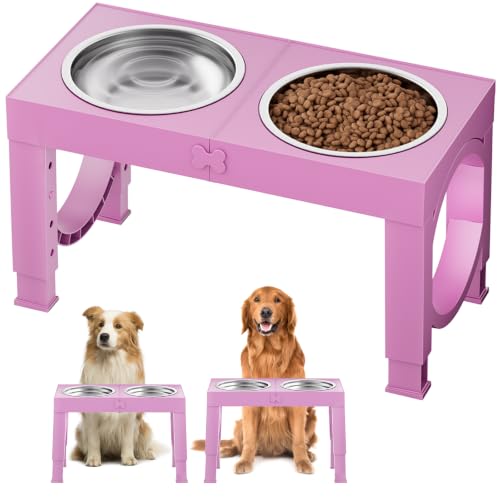 Aystkniet犬 食器台 ペット 餌台 ステンレスボウル 4段階 高さ調節可能 食器 エサ台 餌入れ 犬 ご飯台 フードボウル 台 お皿 中型犬 大型犬 ペット用品 食器 フードスタンド付き 快適な食事姿勢 ペット皿 滑り止め 給餌容器 給水容器 コンパクト ボウル 取り外し可能 ボウル2個 給餌 水やり 折り畳んで収納 洗いやすい 1
