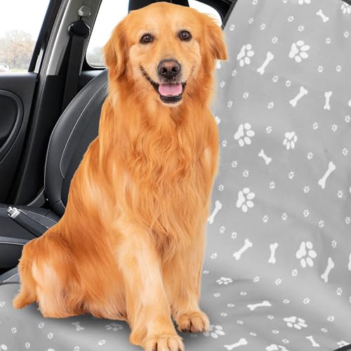 犬用カーシートプロテクター 防水仕様取り付け簡単な布製ペット用カーシートパッド 車内の汚れ防止に最適な小型犬用ペットカー 車の助手席に対応の特徴・詳細 画像