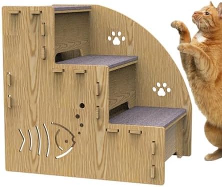 犬 階段 ステップ ペット用階段 3段 滑り止め 猫の階段ペット 足腰への負担を軽減 怪我防止 安全 ヘルニア 猫 小型犬 老犬介護 ケガ防止 滑り止め 介護用品じつようせっけいの外観・全体像 画像