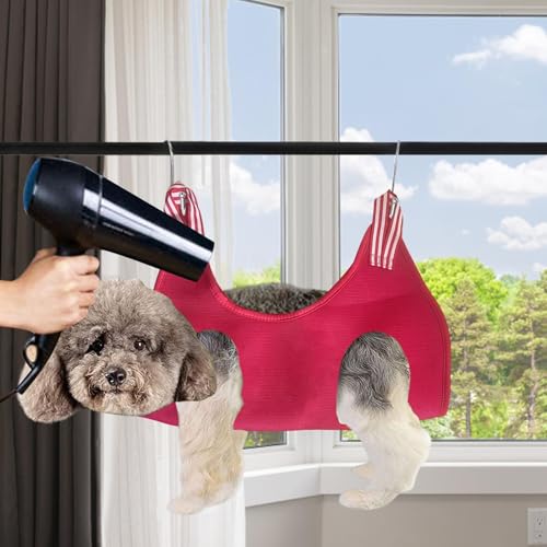 グルーミング用犬用スリング | リラクゼーション ペット グルーミング スリング ヘルパー - リラクゼーションハンモック、猫拘束具、猫ハンガー調節可能な通気性グルーミングベッド猫と犬の用の詳細・まとめ 画像