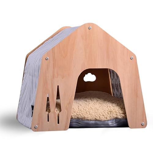ペットハウス 犬小屋 ペット ハウス おしゃれ 犬ハウス ペット用品 猫ハウス 猫 キャットハウス ねこハウス 猫用 犬用 ペット用【DH-7】 (4/ミントストライプ, Mサイズ) 1