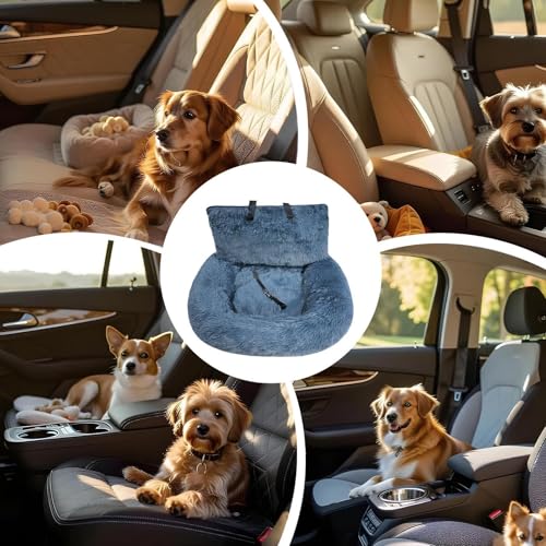 犬用 カーシート,プラッシュ 子犬 クッション 車載 - ペット用品 洗える旅行用ベッド 中小型犬子猫用 車移動 獣医通院 日常休暇向けの特徴・詳細 画像
