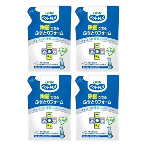 【セット販売】 4個セット ペットキレイ 除菌できる ふきとりフォーム つめかえ用 200mlの外観・全体像 画像