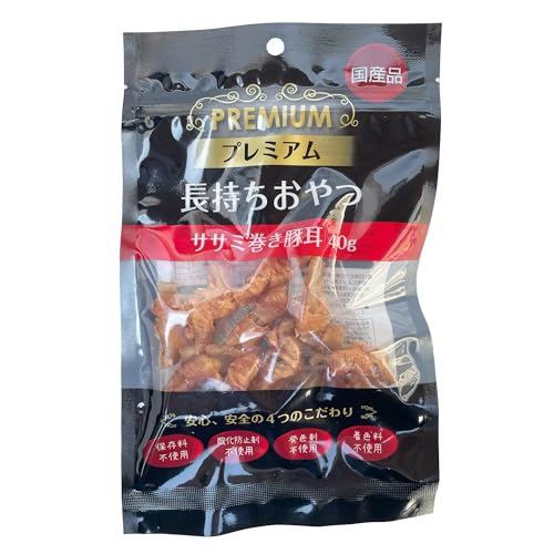 ペットライフクリエイト 犬用 プレミアム 長持ちおやつ ササミ巻き豚耳 40g 国産 1