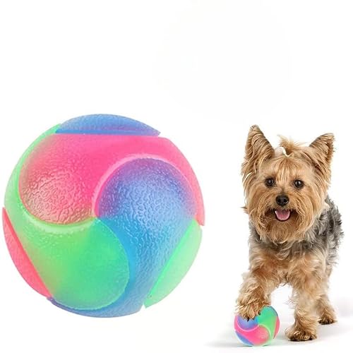 犬用おもちゃ ボール 発光 LEDライト スパイクボール 7.5cm 噛むおもちゃ 耐久性 変形しにくい 弾むボール 光る犬用ボール 夜間視認性 室内 屋外兼用 ストレス解消 運動不足解消 小型犬 中型犬用 ペットトイ クリスマス プレゼント (A,5.5cm) 1