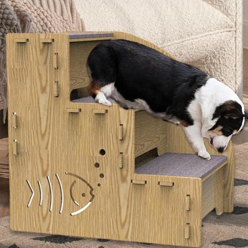 犬 階段 ステップ ペット用階段 3段 滑り止め 猫の階段ペット 足腰への負担を軽減 怪我防止 安全 ヘルニア 猫 小型犬 老犬介護 ケガ防止 滑り止め 介護用品じつようせっけいの特徴・詳細 画像