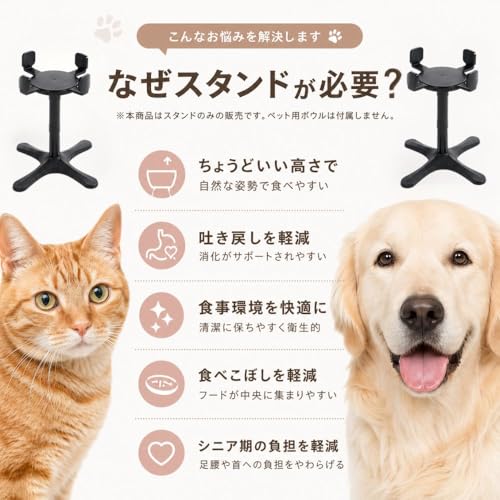 MIKEART 犬 猫 食器台 高さ調節 角度調整 ペットボウルスタンド フードスタンド 餌台 水飲み台 えさ皿 取り外し可能 小型犬 中型犬 大型犬 猫用 (1)の詳細・まとめ 画像
