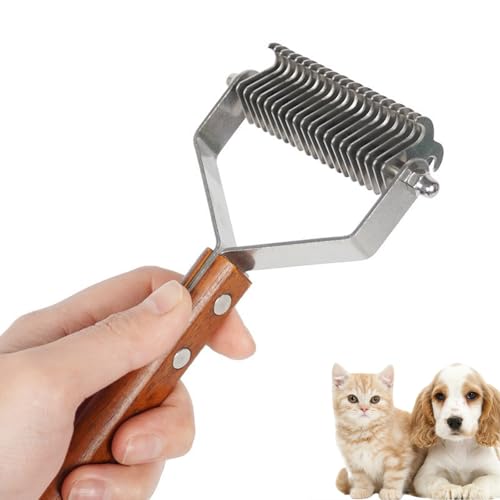 ペット脱皮ブラシ マッサージ機能付き 木製犬用グルーミングツール 脱皮制御と被毛ケア用 ポータブルペット脱皮ツールの詳細・まとめ 画像